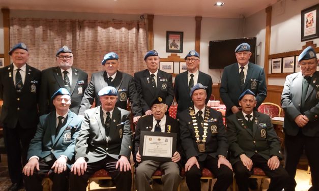 Army Veteran Seamus Byrne is Honoured for his lifetime of Military Service